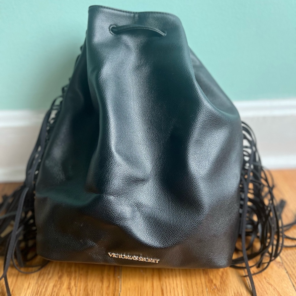 Victoria's Secret Black Fringe Bag